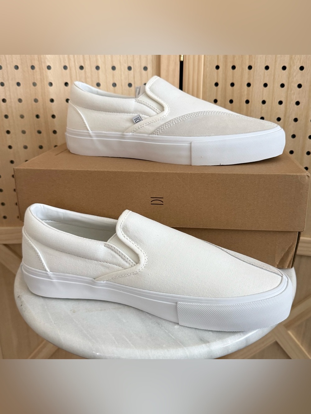Men's Slip-On Canvas Loafers in Off-White - Picture 2 of 5